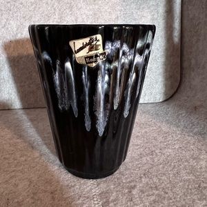 Royal Haeger black drip vase